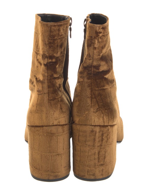 Dries Van Noten Velvet Animal Print Boots