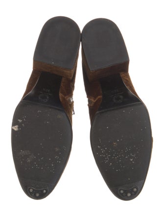 Dries Van Noten Velvet Animal Print Boots