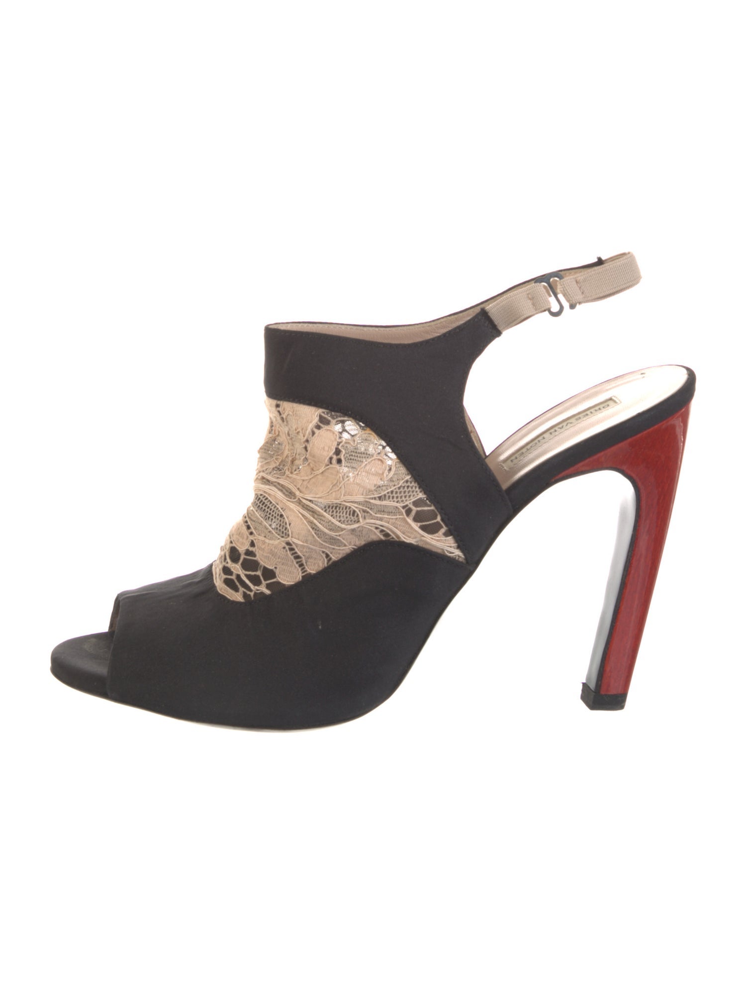 Dries Van Noten Lace Pattern Lace Trim Embellishment Slingback Pumps