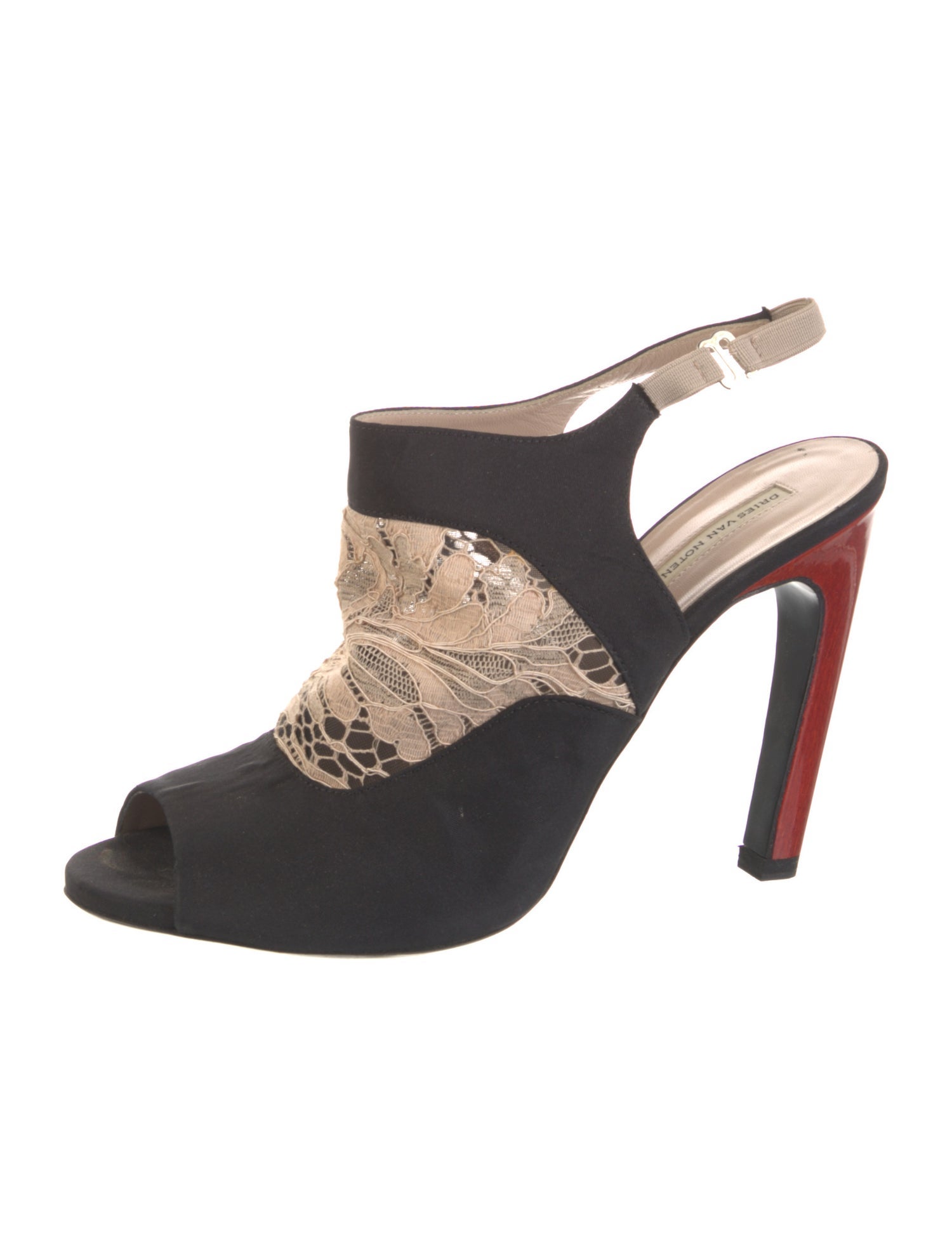 Dries Van Noten Lace Pattern Lace Trim Embellishment Slingback Pumps