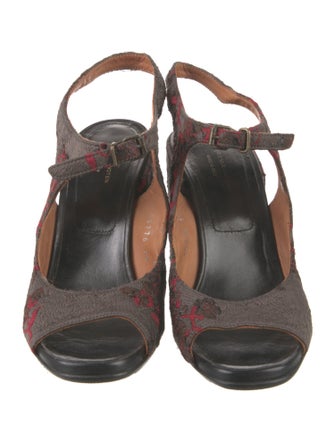 Dries Van Noten Animal Print Slingback Pumps