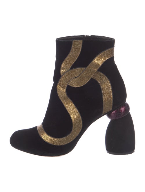 Dries Van Noten Velvet Boots