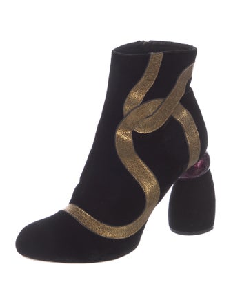Dries Van Noten Velvet Boots