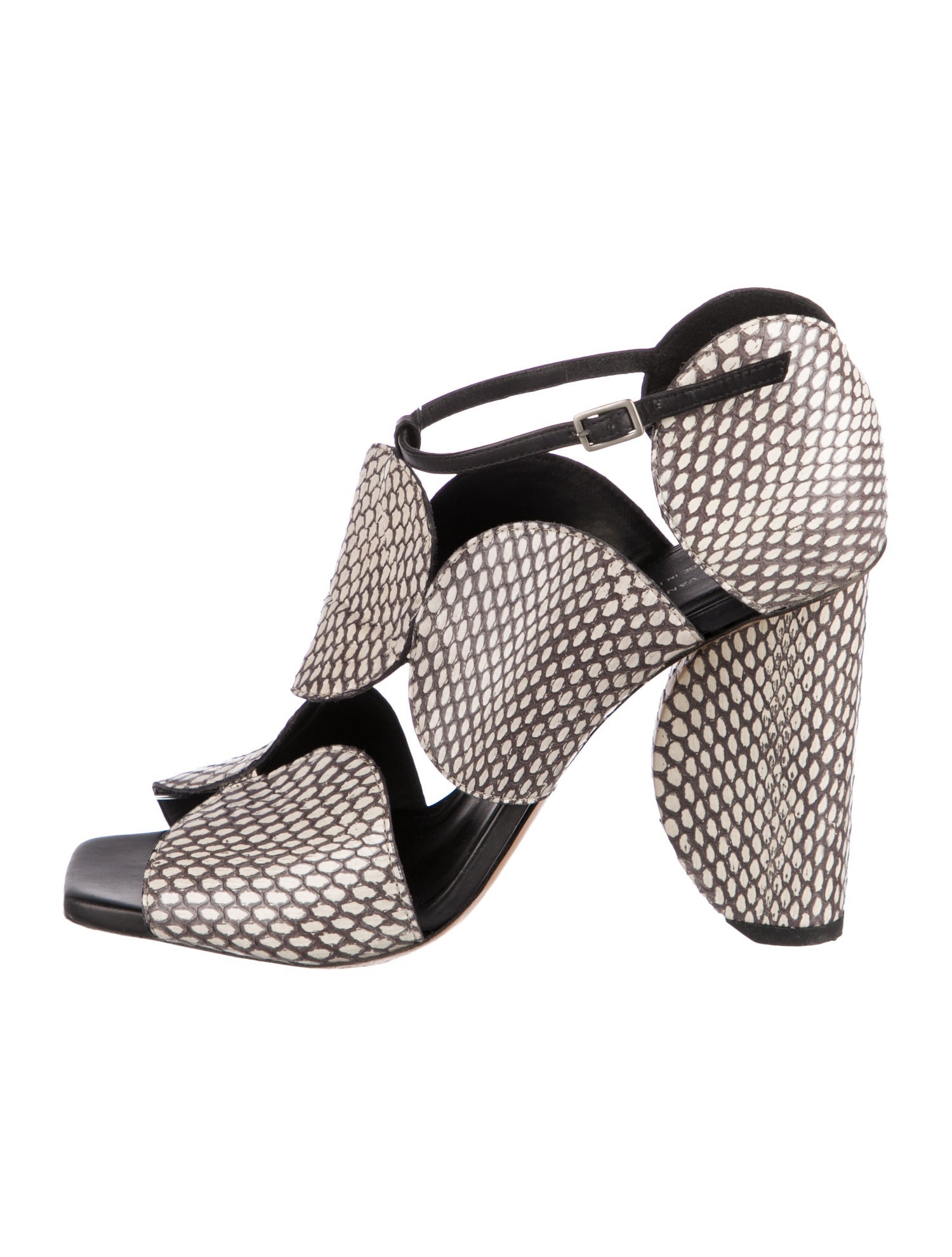 Dries Van Noten Leather Animal Print Sandals