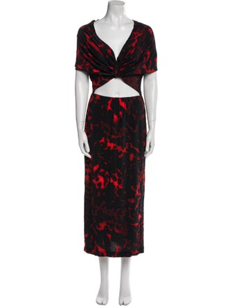 Dries Van Noten Printed Long Dress