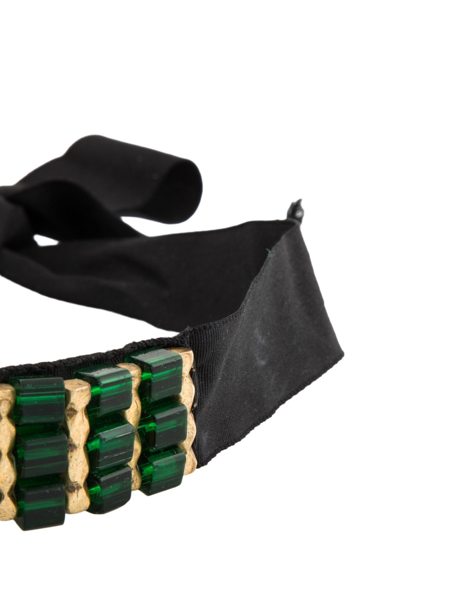 Dries Van Noten Pearl,Crystal & Ribbon Adjustable Choker Necklace