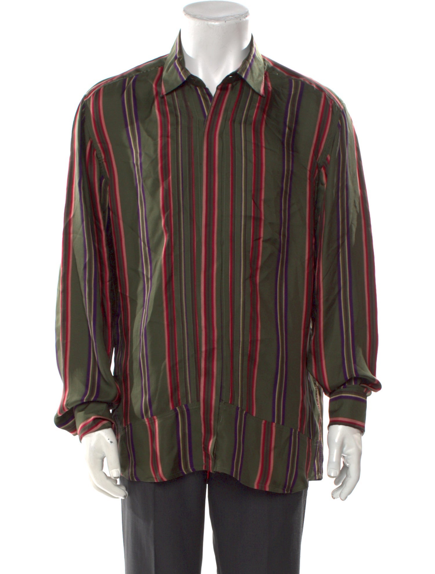 Dries Van Noten Silk Striped Shirt
