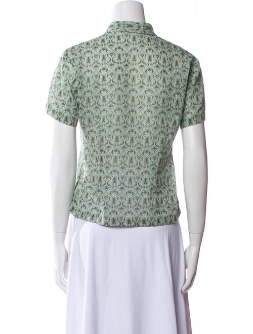 Dries Van Noten Printed Short Sleeve Button-Up Top