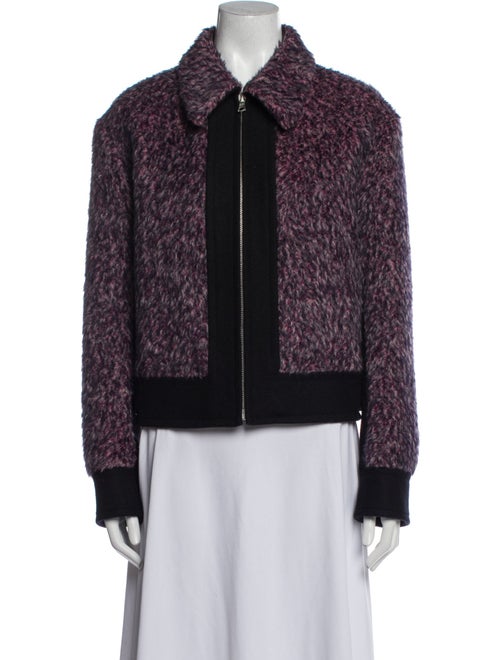Dries Van Noten Alpaca Tweed Pattern Faux Fur Jacket