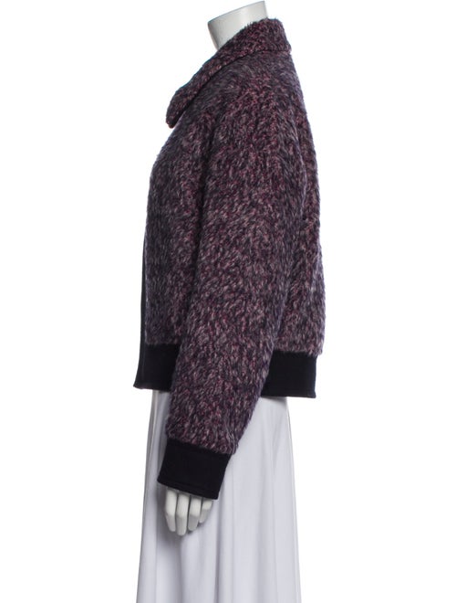 Dries Van Noten Alpaca Tweed Pattern Faux Fur Jacket