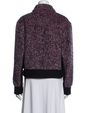 Dries Van Noten Alpaca Tweed Pattern Faux Fur Jacket