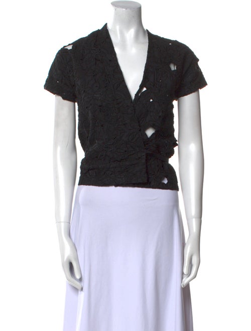 Dries Van Noten Printed V-Neck Crop Top