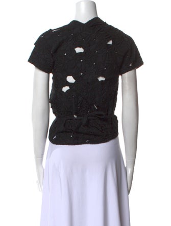 Dries Van Noten Printed V-Neck Crop Top