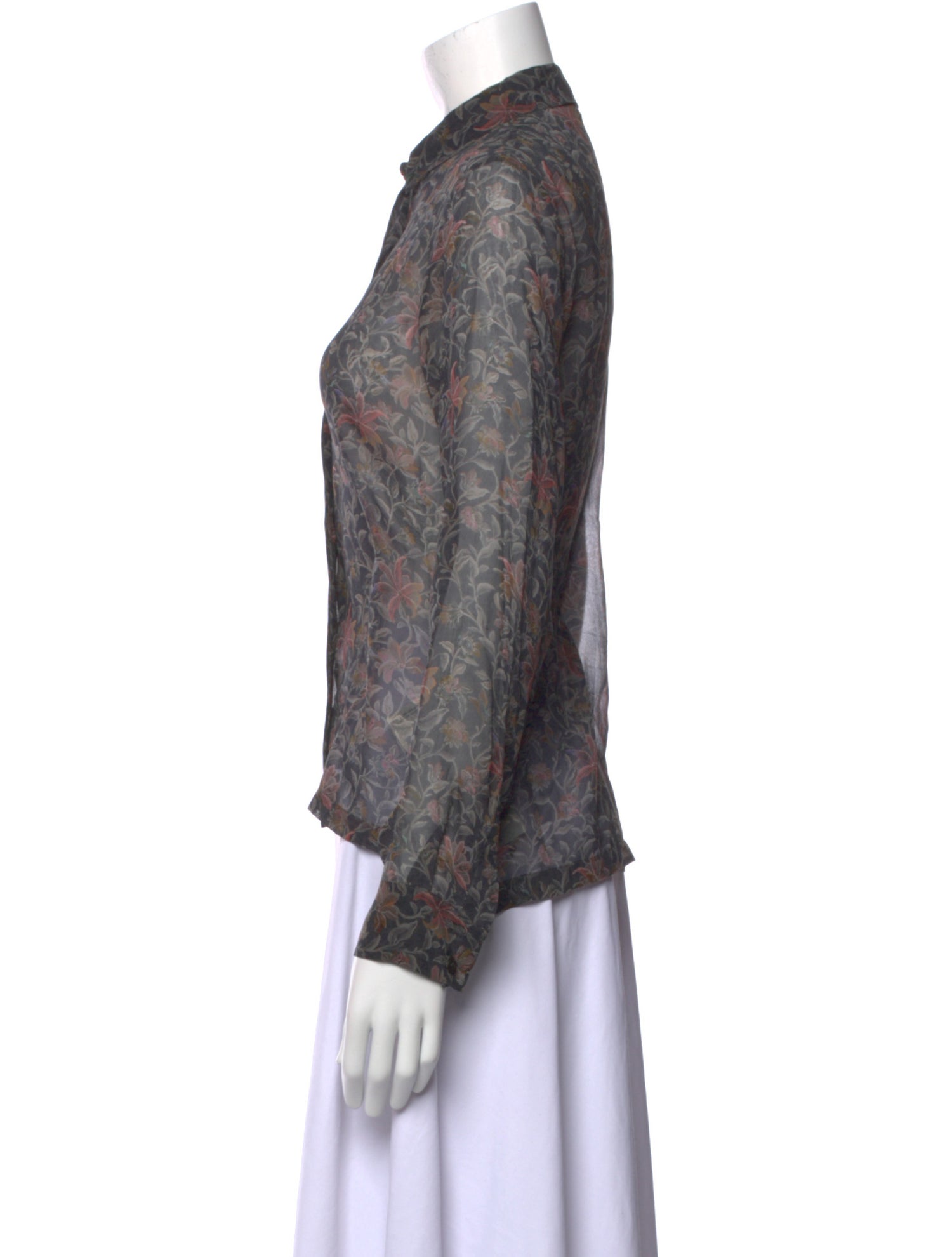 Dries Van Noten Silk Paisley Print Button-Up Top