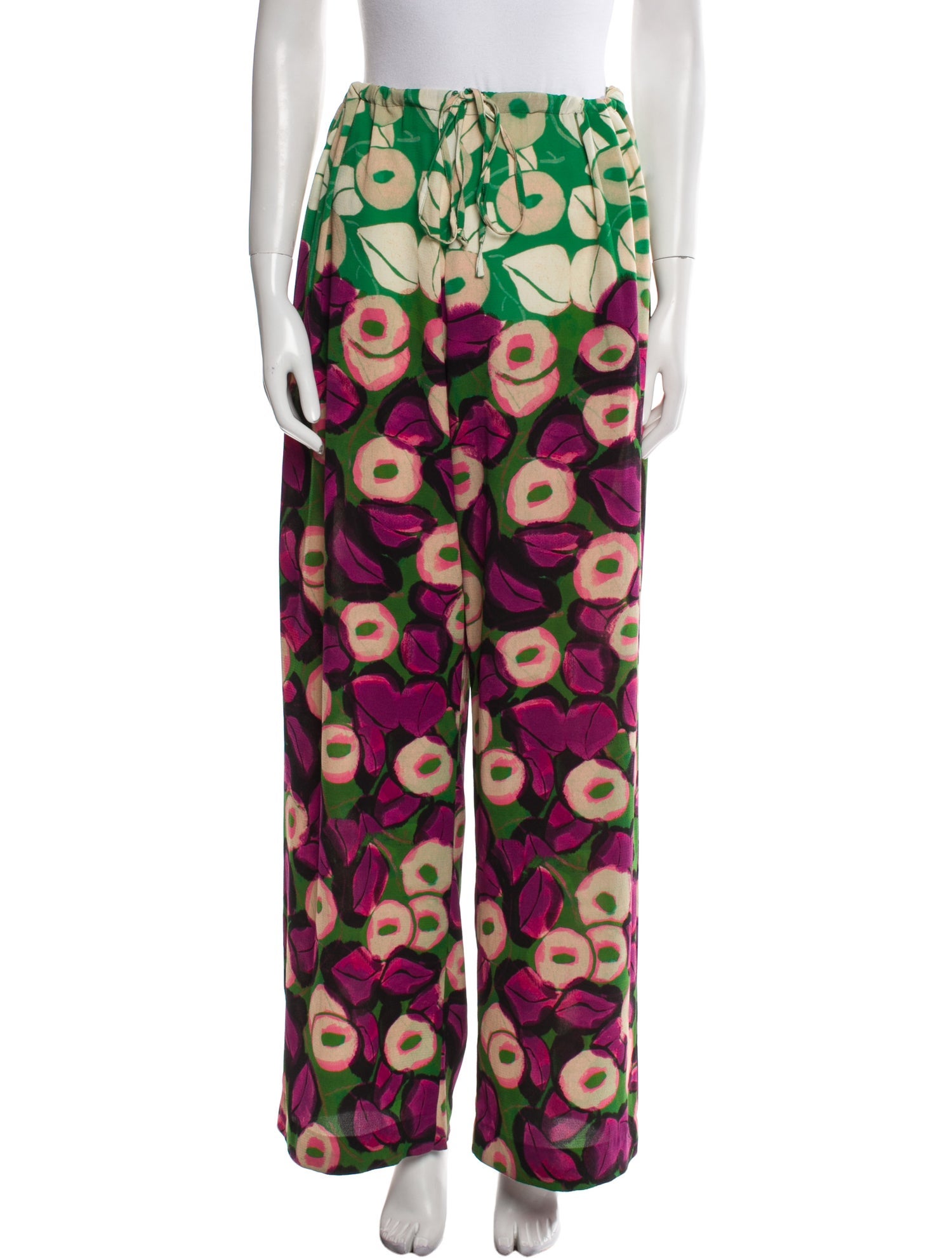 Dries Van Noten Printed Wide Leg Pants