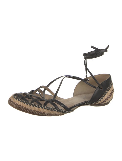 Dries Van Noten Leather Printed D'Orsay Flats