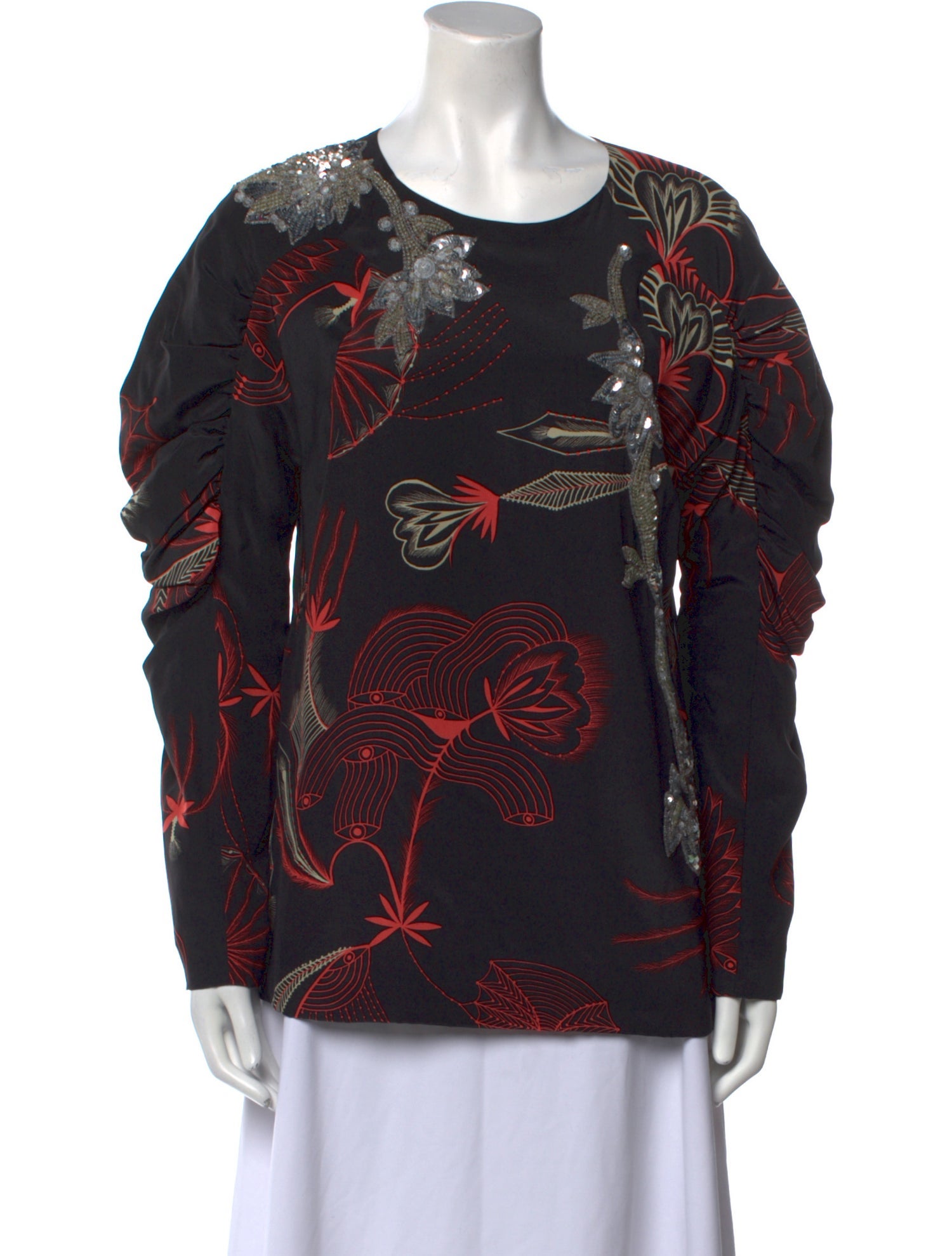 Dries Van Noten Silk Printed Sweatshirt