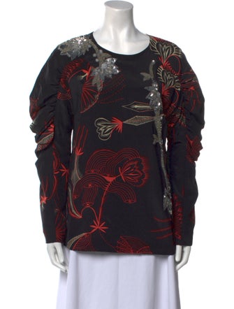 Dries Van Noten Silk Printed Sweatshirt