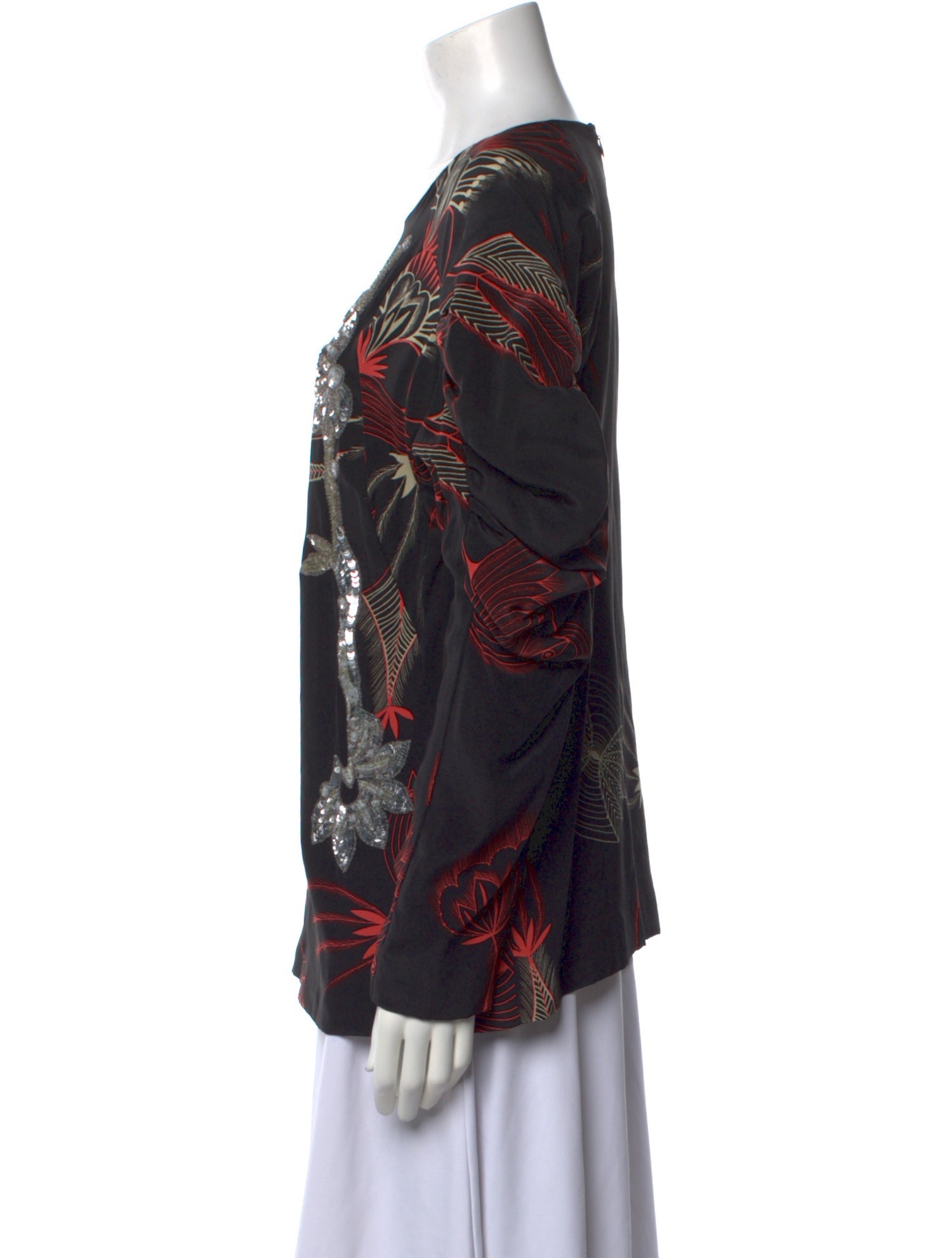 Dries Van Noten Silk Printed Sweatshirt