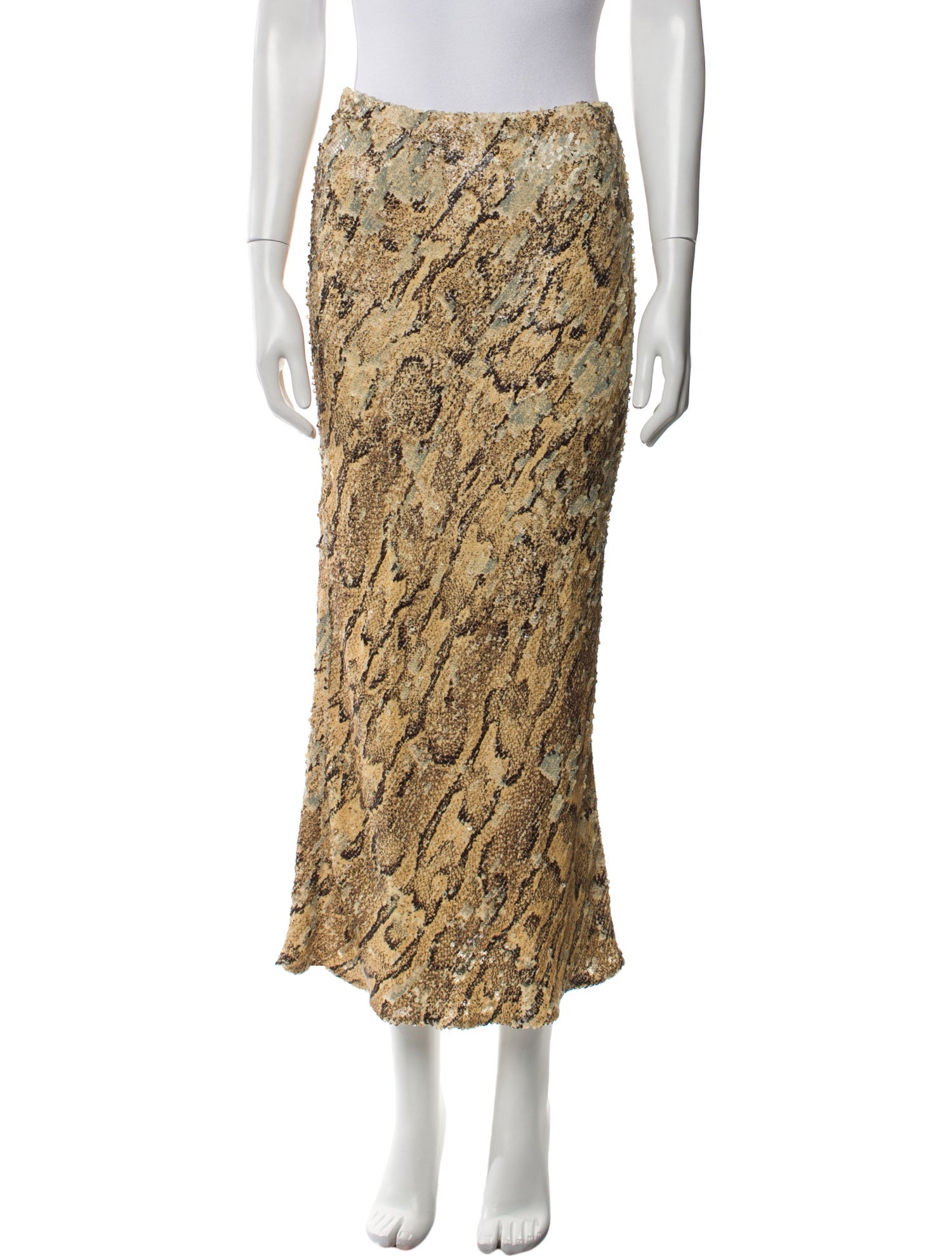 Dries Van Noten Animal Print Midi Length Skirt