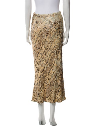 Dries Van Noten Animal Print Midi Length Skirt