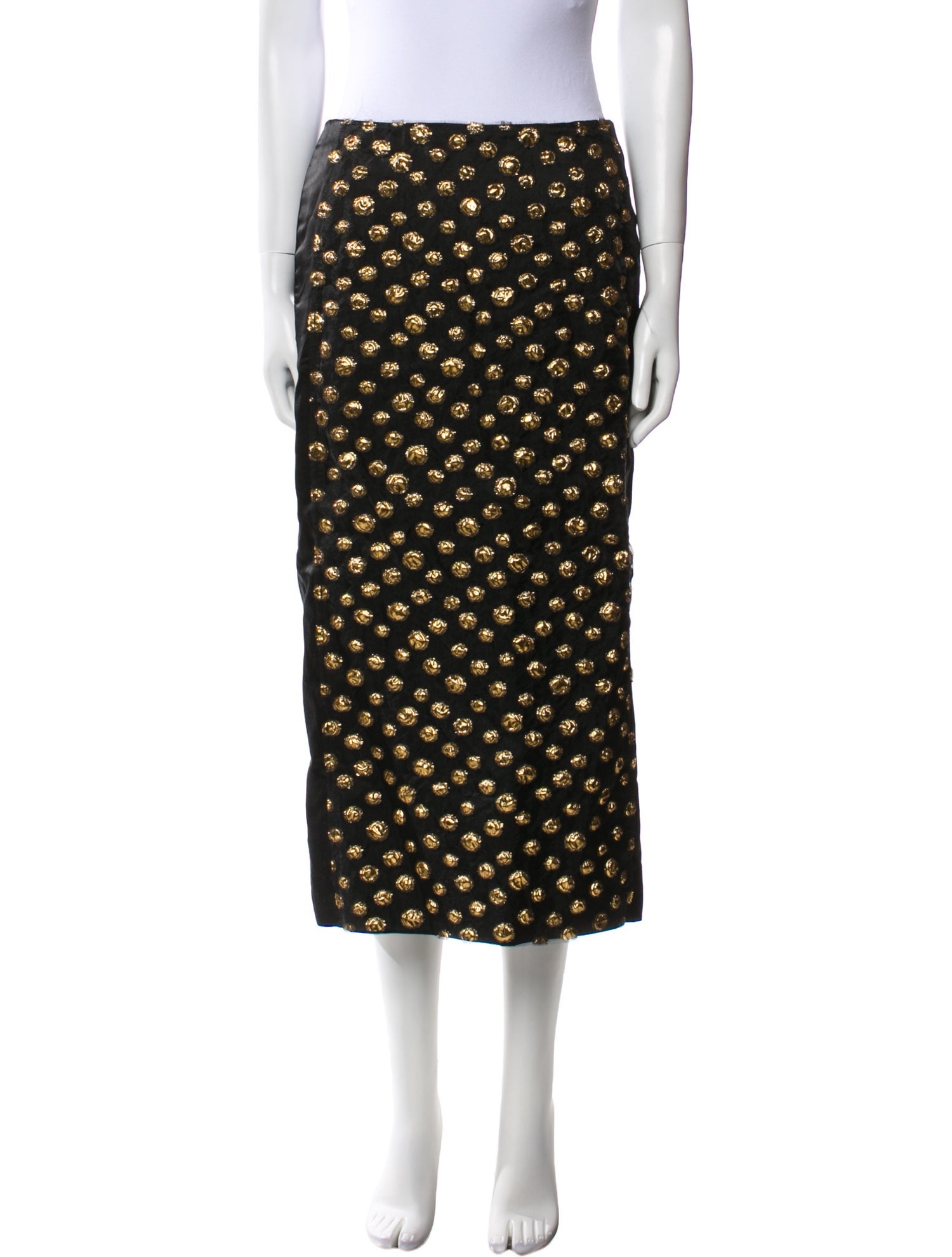 Dries Van Noten Polka Dot Print Midi Length Skirt