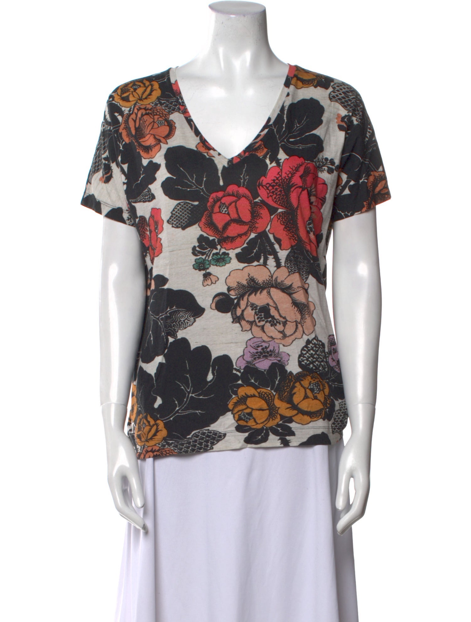 Dries Van Noten Printed V-Neck Blouse