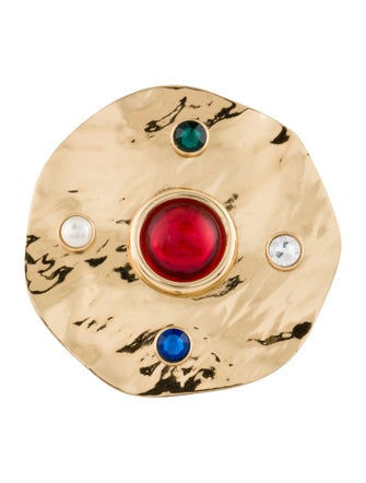 Dries Van Noten Faux Pearl & Crystals Cocktail Ring