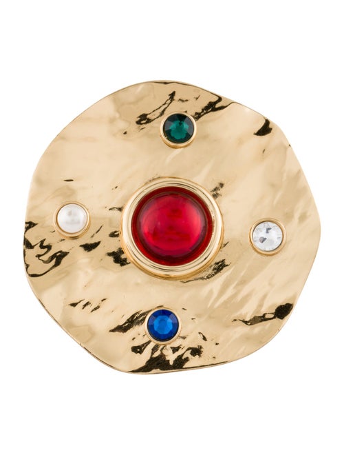 Dries Van Noten Faux Pearl & Crystals Cocktail Ring