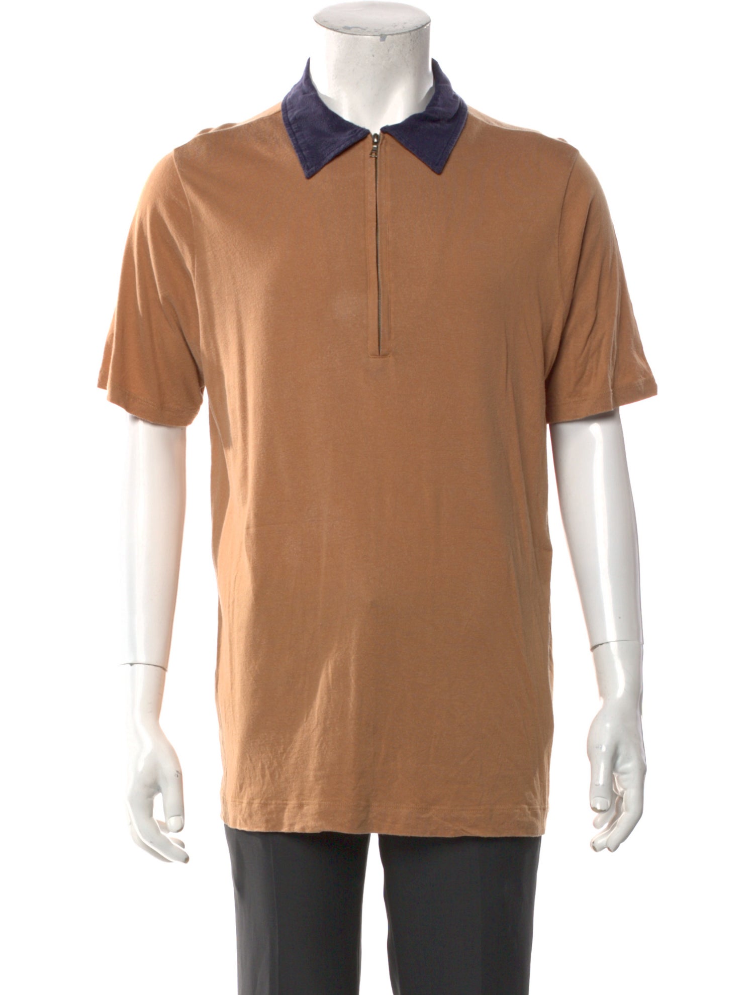 Dries Van Noten Colorblock Pattern V-Neck Polo Shirt
