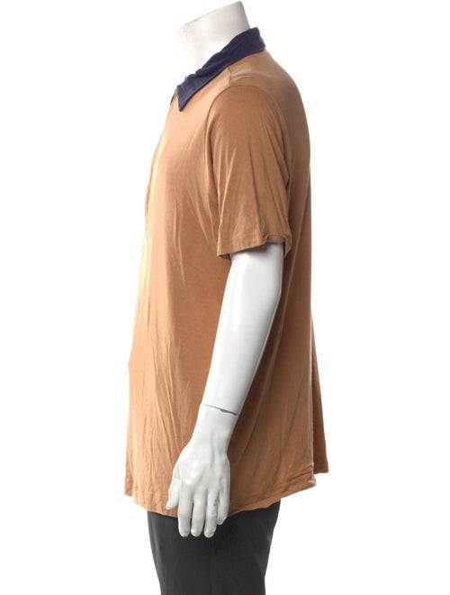 Dries Van Noten Colorblock Pattern V-Neck Polo Shirt