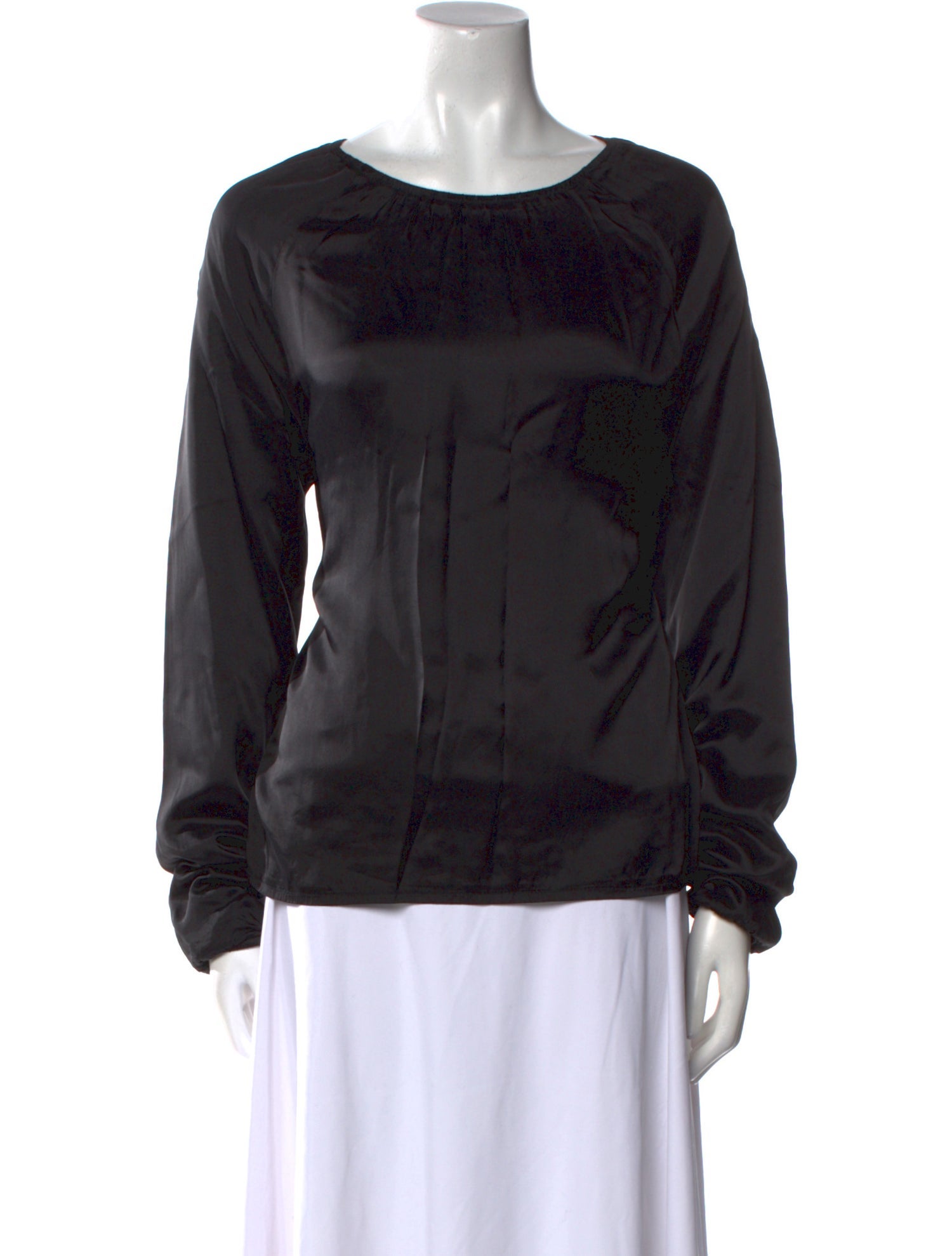 Dries Van Noten Scoop Neck Long Sleeve Blouse