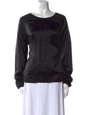 Dries Van Noten Scoop Neck Long Sleeve Blouse