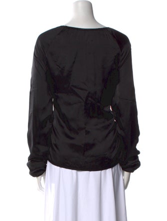 Dries Van Noten Scoop Neck Long Sleeve Blouse