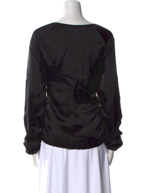 Dries Van Noten Scoop Neck Long Sleeve Blouse