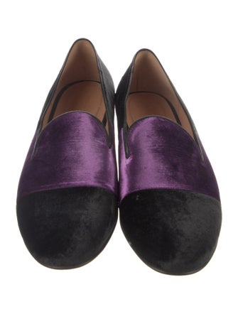 Dries Van Noten Velvet Colorblock Pattern Loafers