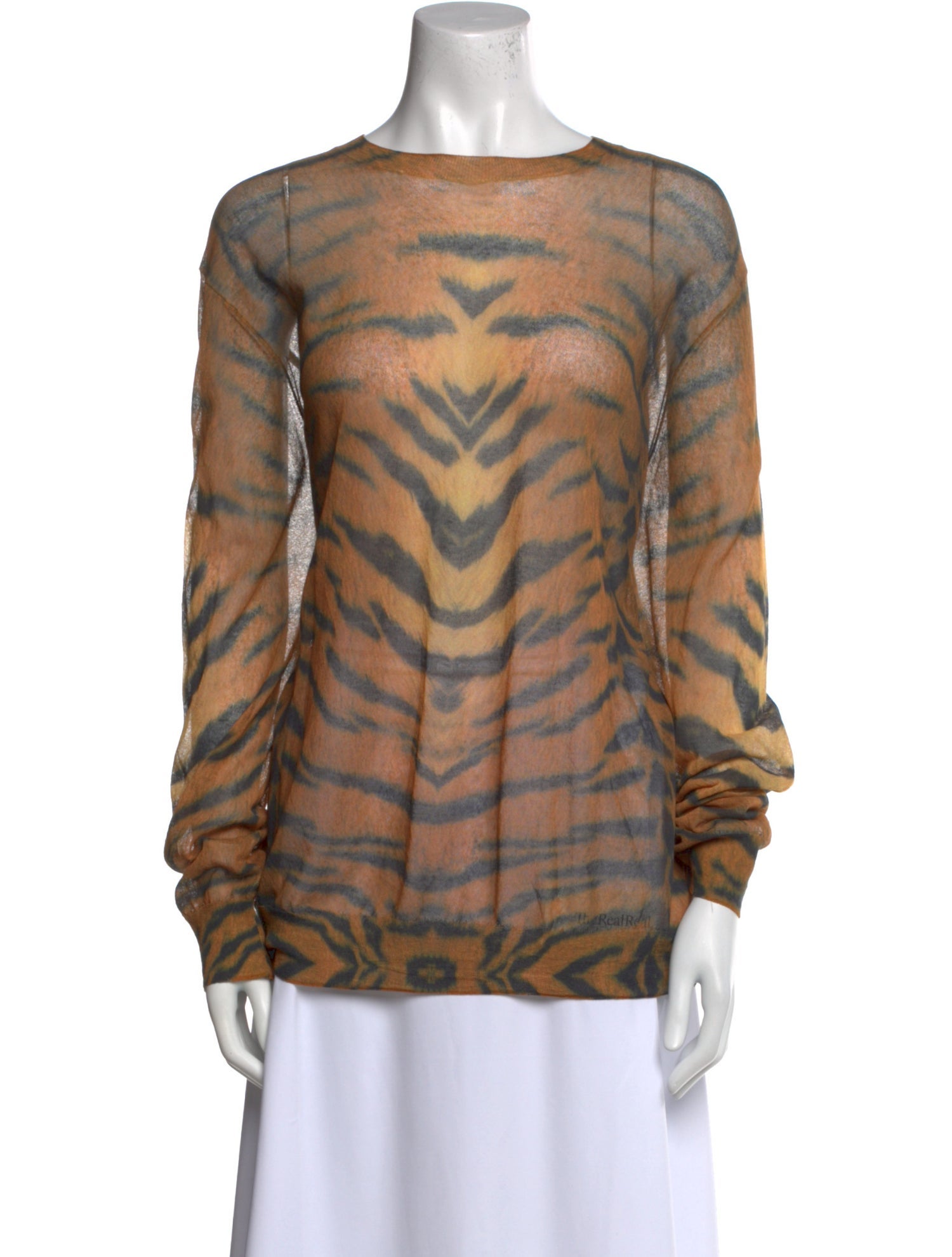 Dries Van Noten Animal Print Scoop Neck Blouse