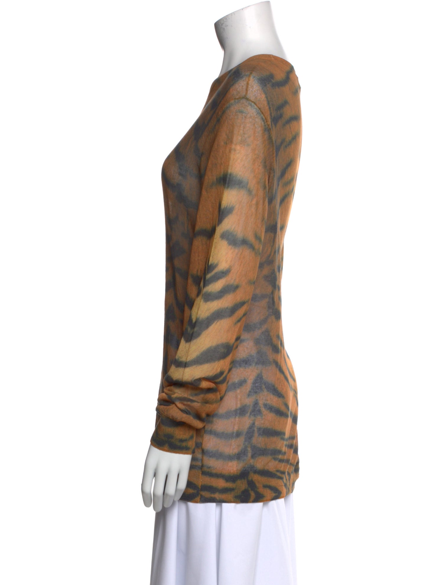Dries Van Noten Animal Print Scoop Neck Blouse