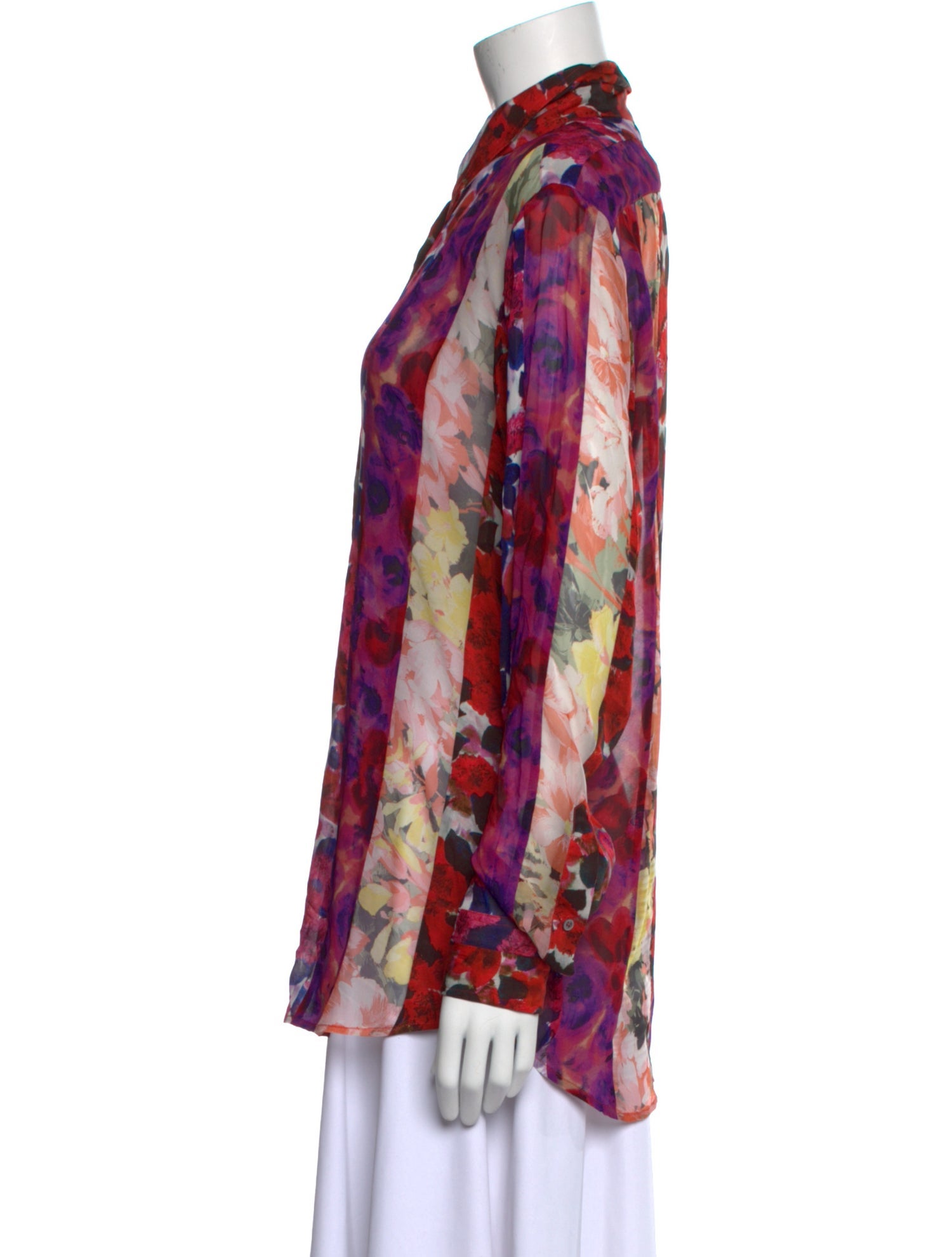 Dries Van Noten Floral Print Long Sleeve Button-Up Top