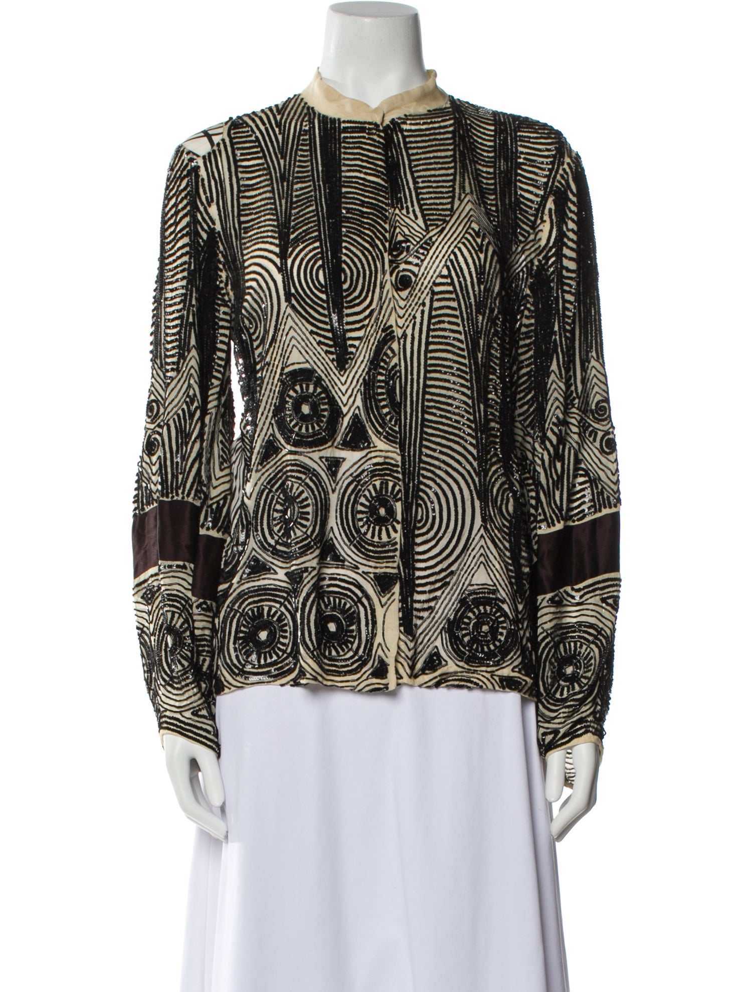 Dries Van Noten Printed Mock Neck Blouse
