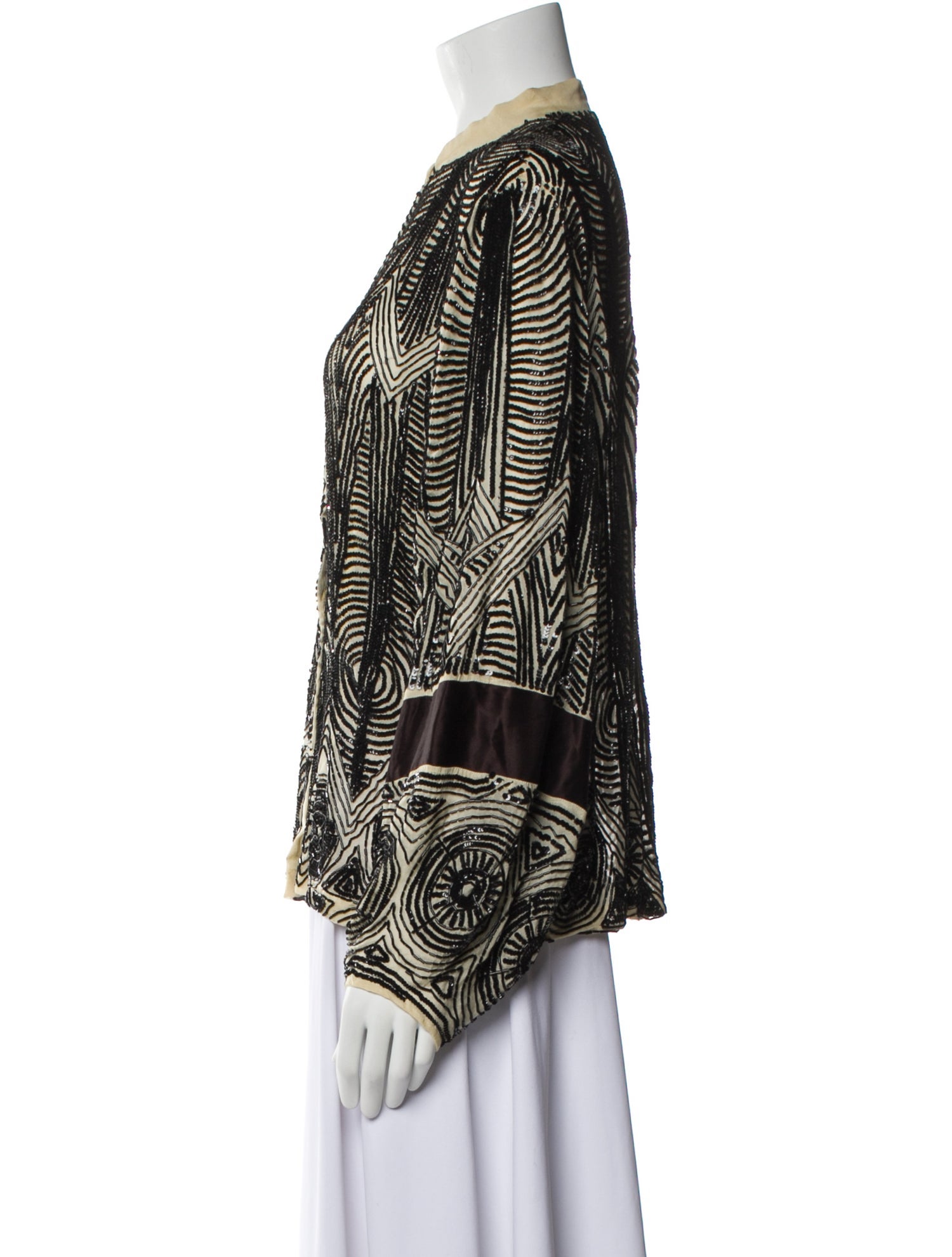 Dries Van Noten Printed Mock Neck Blouse