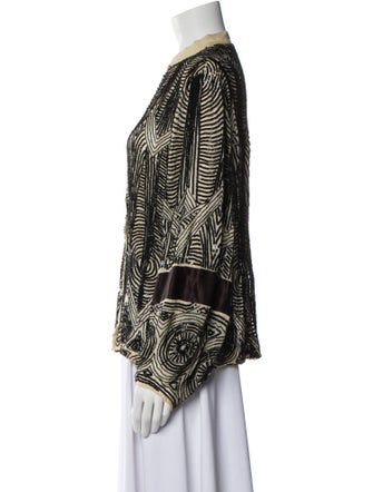 Dries Van Noten Printed Mock Neck Blouse