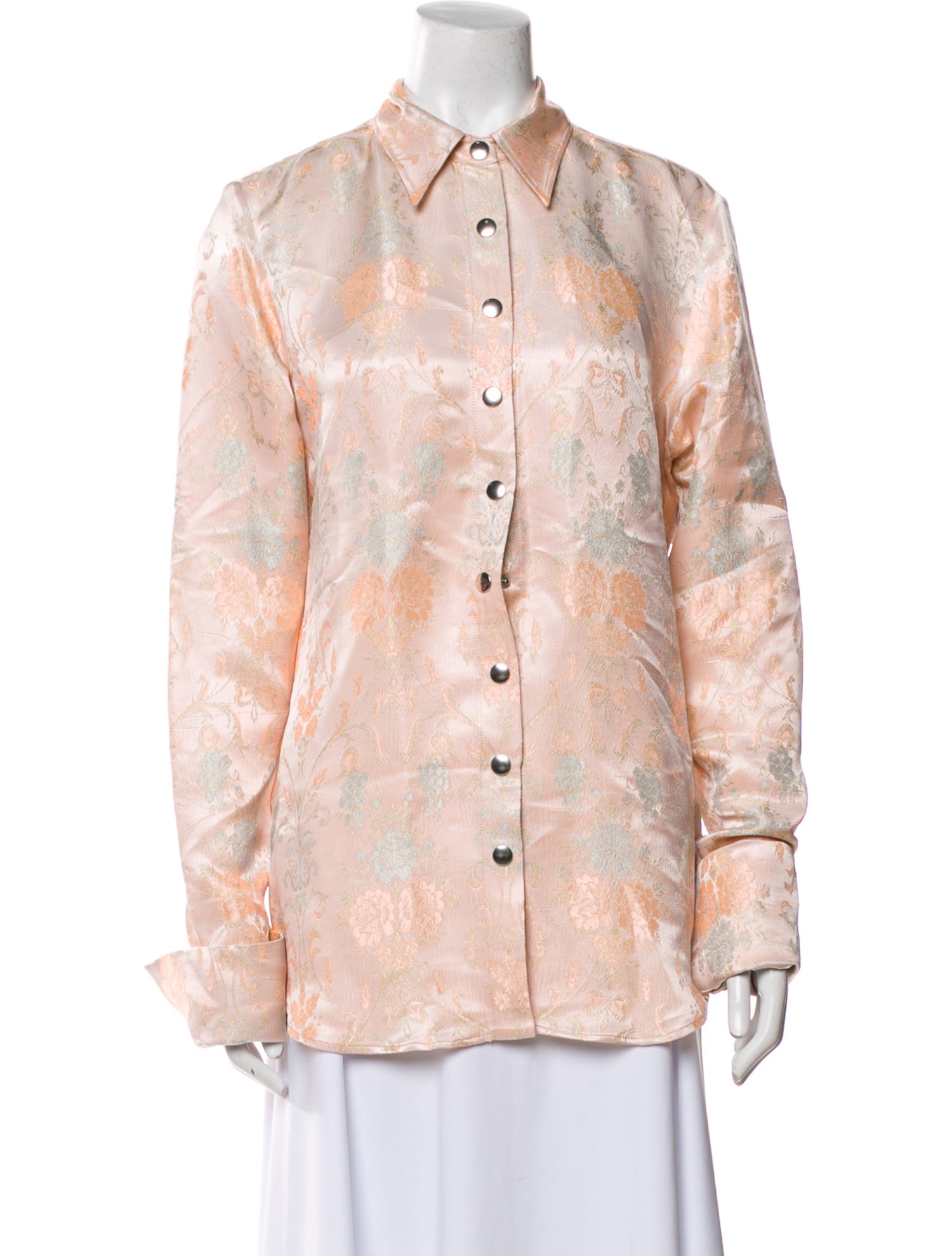 Dries Van Noten Floral Print Long Sleeve Button-Up Top