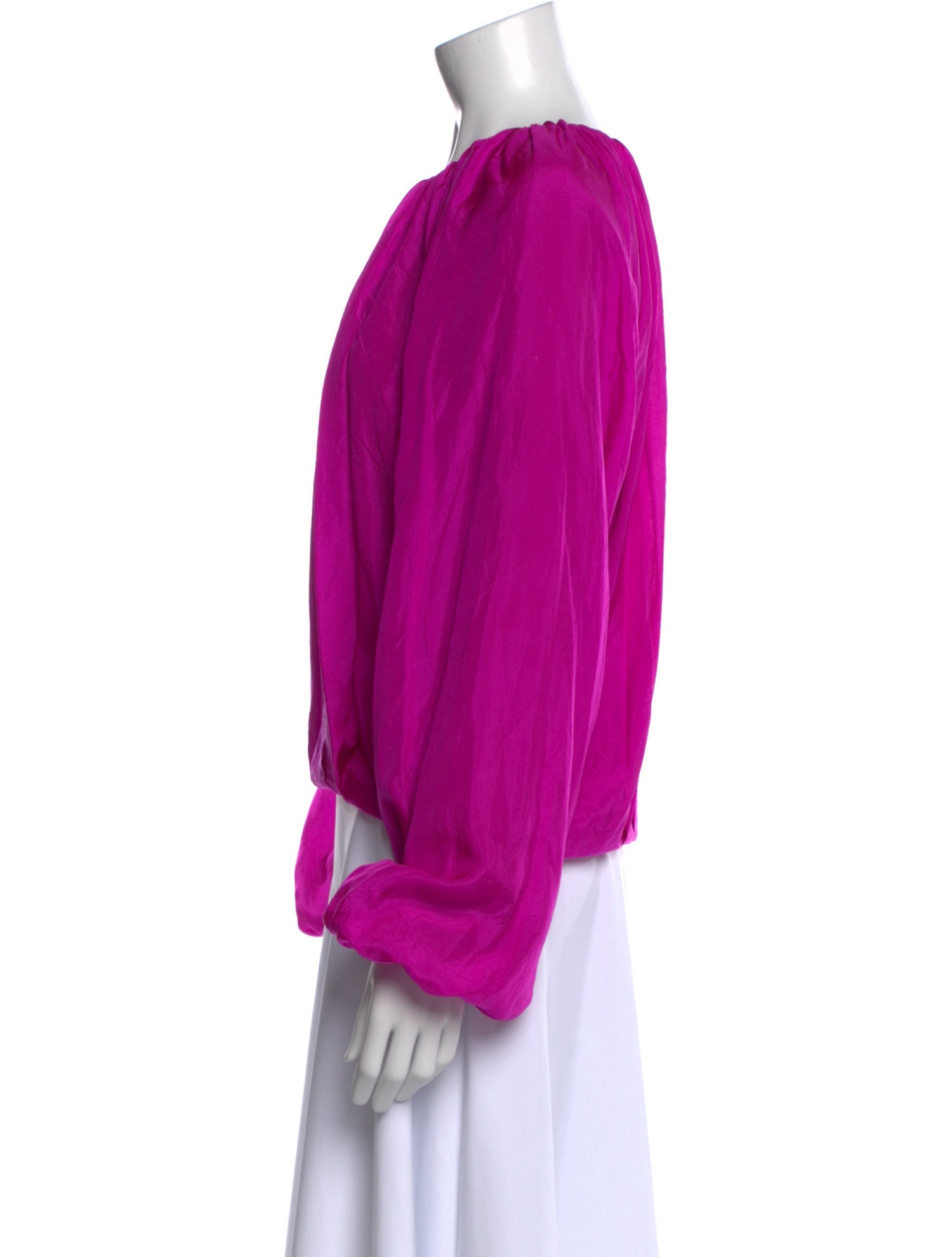 Dries Van Noten Wool Scoop Neck Blouse