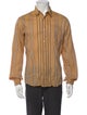 Dries Van Noten Striped Long Sleeve Dress Shirt