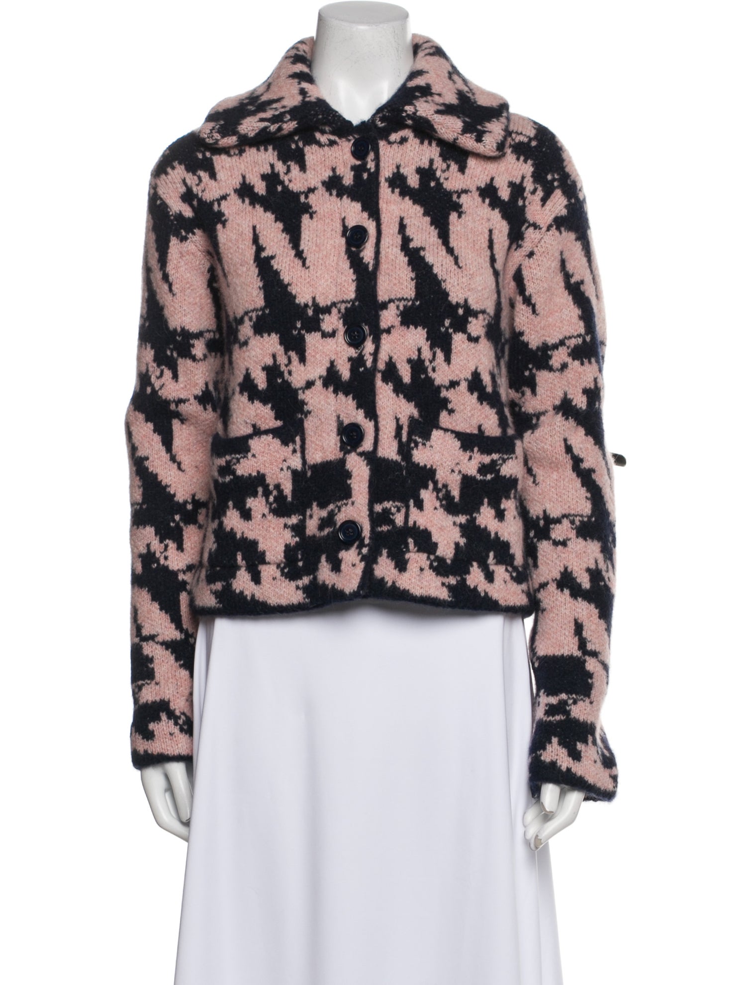 Dries Van Noten Wool Printed Faux Fur Jacket w/ Tags