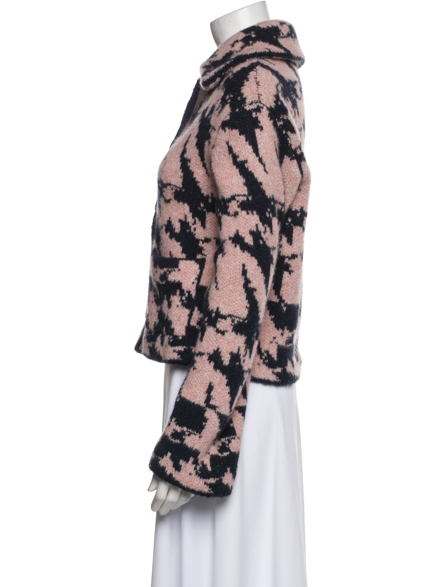 Dries Van Noten Wool Printed Faux Fur Jacket w/ Tags