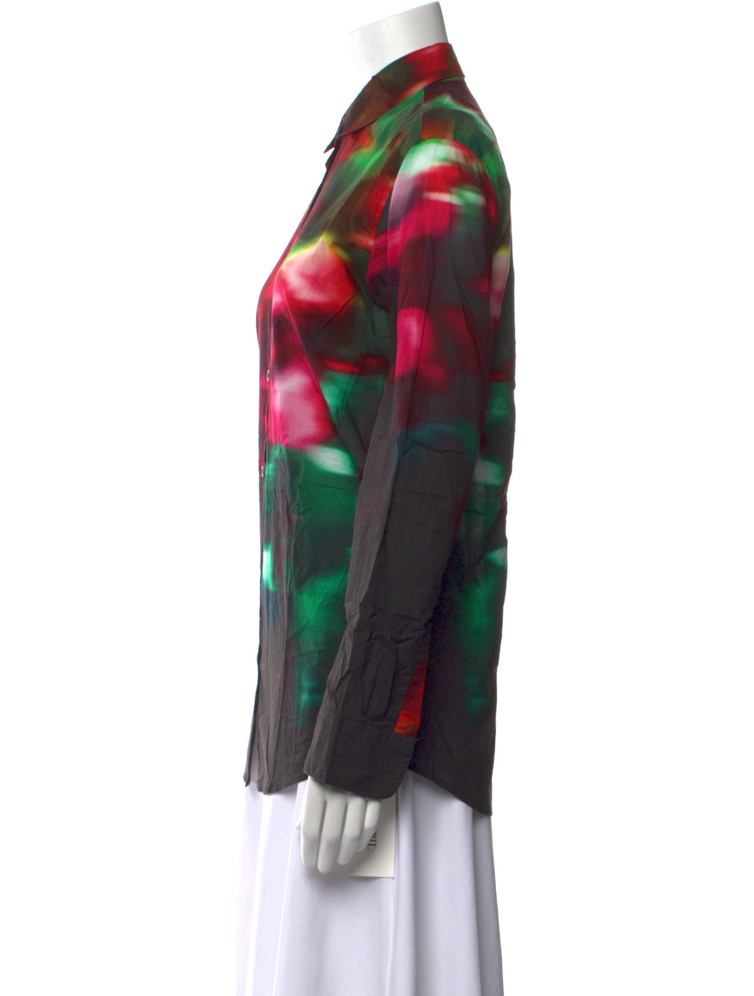 Dries Van Noten Printed Long Sleeve Button-Up Top