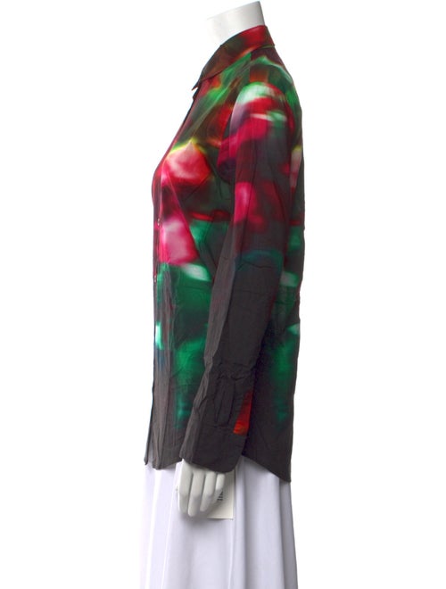 Dries Van Noten Printed Long Sleeve Button-Up Top
