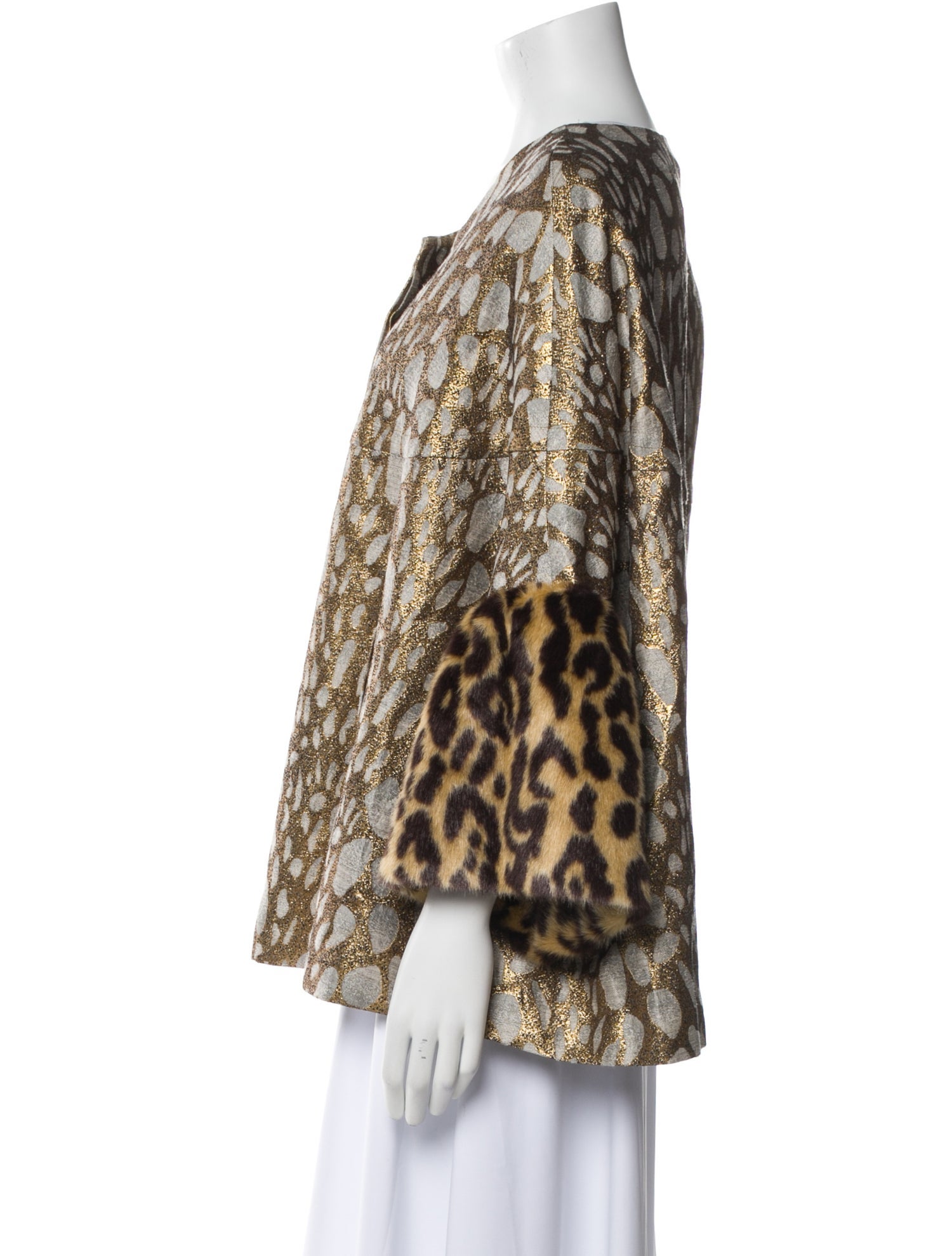 Dries Van Noten Animal Print Faux Fur Jacket